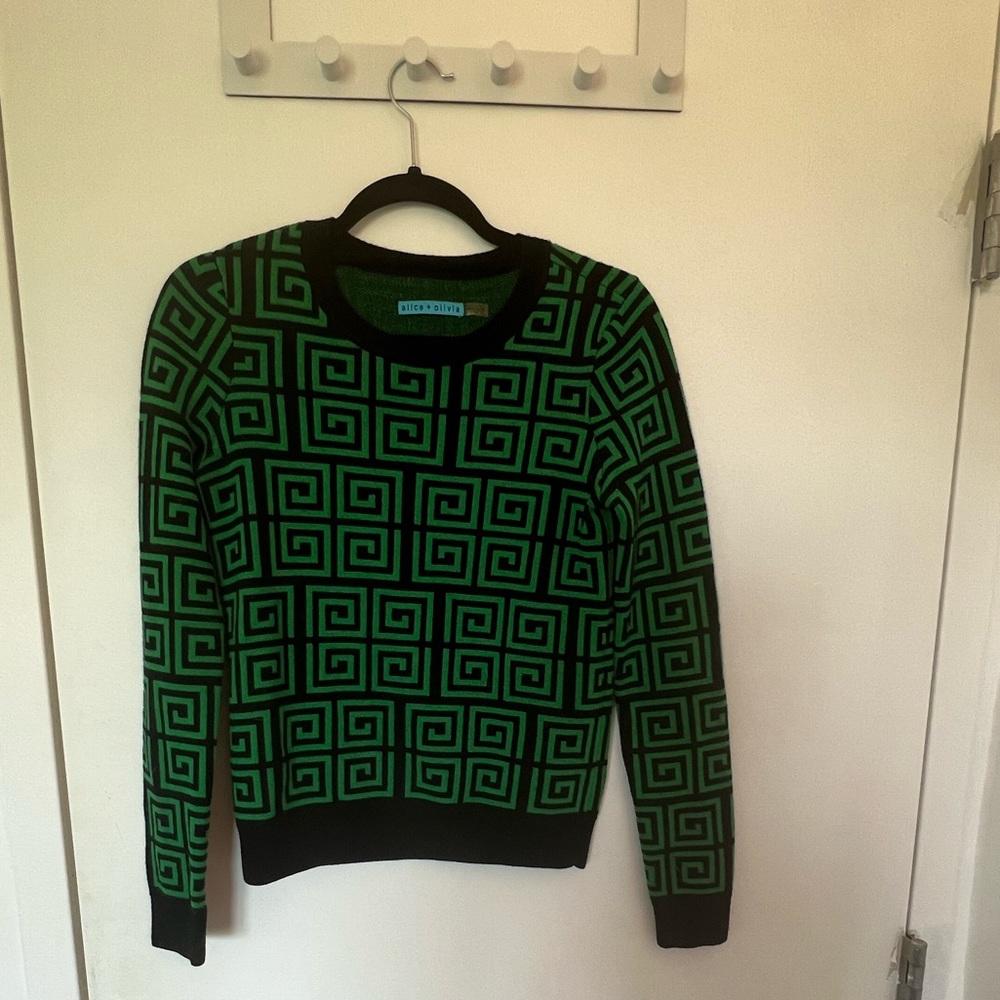 Alice and Olivia black and green sweater